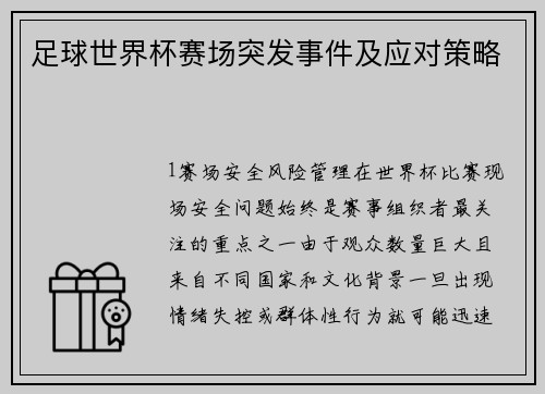 足球世界杯赛场突发事件及应对策略